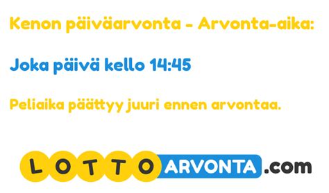 keno päiväarvonta.